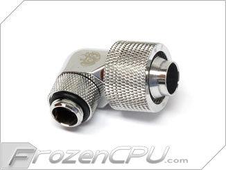 Bitspower G1/4 Thread 1/2" ID x 3/4" OD 90-Degree Rotary Compression Fitting - Silver Shining (BP-90R2LCPF-CC5V3) - Digital Outpost LLC