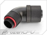 Bitspower G1/4 Thread 3/8" ID x 1/2" OD 60-Degree Dual Rotary Compression Fitting - Carbon Black (BP-CB60R2CPF-CC2V2) - Digital Outpost LLC