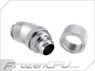 Bitspower G1/4 Thread 7/16" ID x 5/8" OD 30-Degree Dual Rotary Compression Fitting - Silver (BP-30R2CPF-CC6) - Digital Outpost LLC