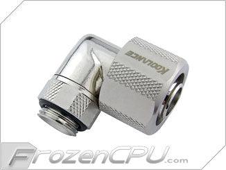 Koolance 3/8" (10mm) ID / 5/8" (16mm) OD G1/4 Threaded Angled Nozzle - Single - Silver (FIT-L10X16) - Digital Outpost LLC