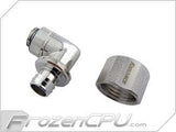 Koolance 3/8" (10mm) ID / 5/8" (16mm) OD G1/4 Threaded Angled Nozzle - Single - Silver (FIT-L10X16) - Digital Outpost LLC