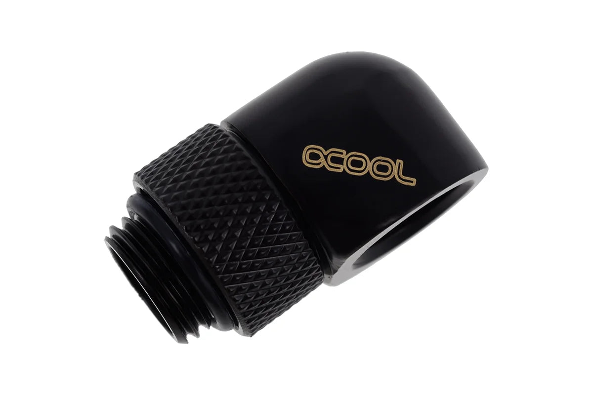 Alphacool Eiszapfen 90 Degree Rotatable Adapter Fitting G1/4 M/F - Deep Black