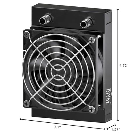 DIYhz Water Cooling Radiator, Aluminum Heat Exchanger with Fan for PC CPU Water Cool System