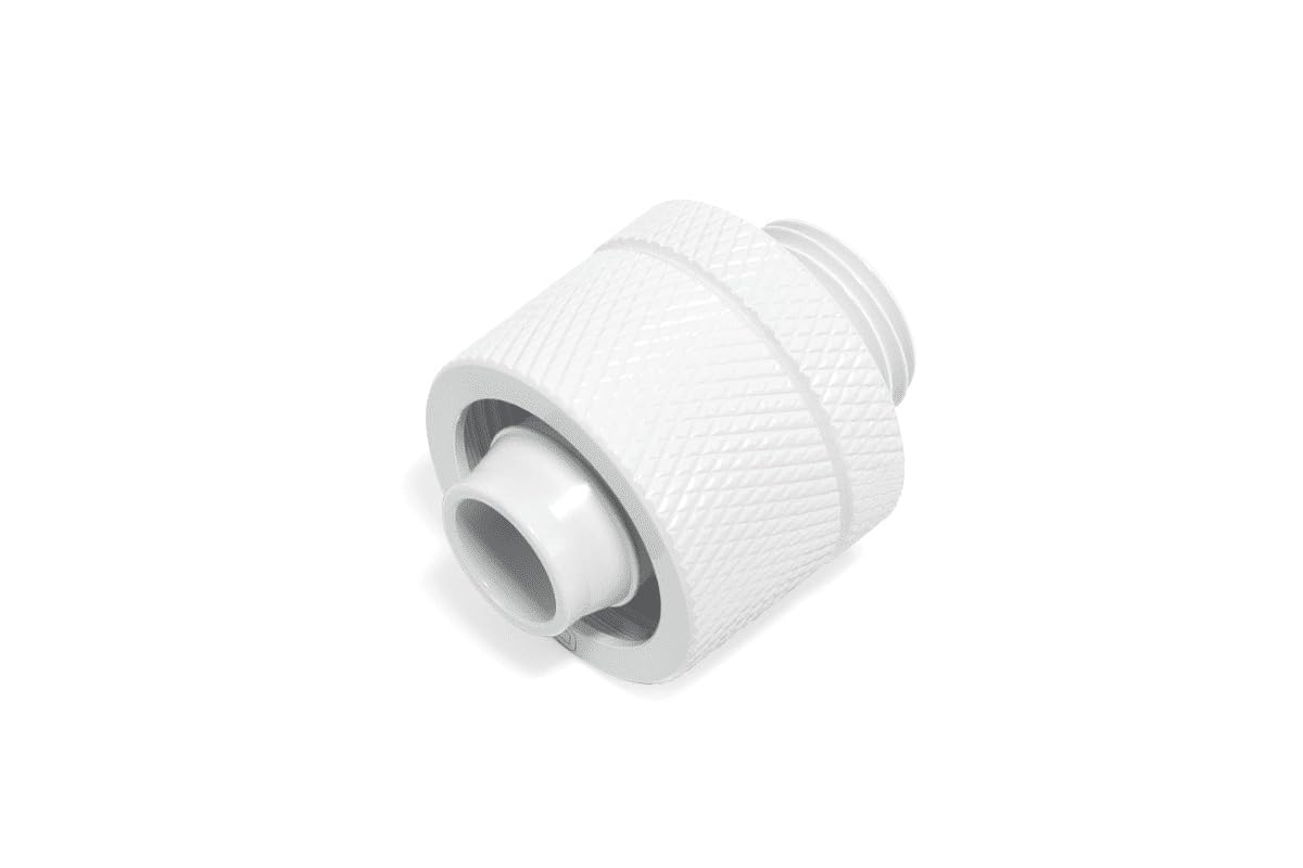 Alphacool Eiszapfen G1/4" to 10mm ID, 16mm OD Compression Fitting for Soft Tubing, White, 12-pack