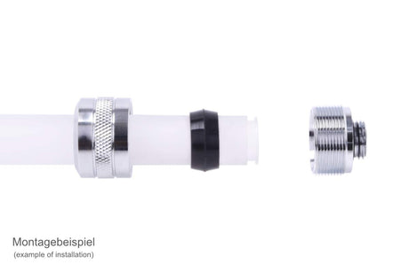 Alphacool Eiszapfen PRO HardTube G1/4" Fitting, 16mm OD, Chrome, 12-pack