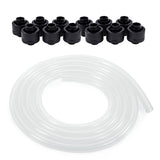 Alphacool Clear AlphaTube HF Tubing (3 Meter) and Eiszapfen G1/4" to 13mm ID, 19mm OD Compression Fittings Bundle, Deep Black, 12-Pack