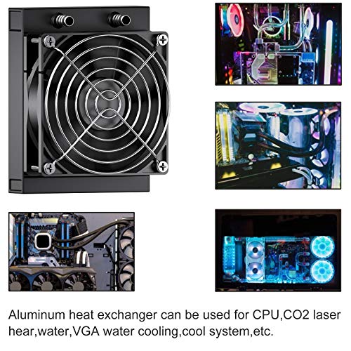 DIYhz Water Cooling Radiator, Aluminum Heat Exchanger with Fan for PC CPU Water Cool System