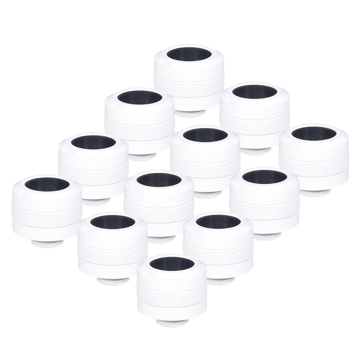 Alphacool White HardTube Fitting - 12 Pack