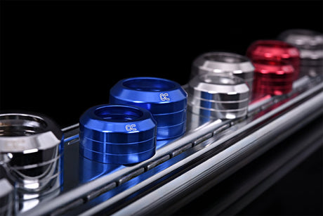 Alphacool HardTube Union Nut Mod Pack - Blue Fittings