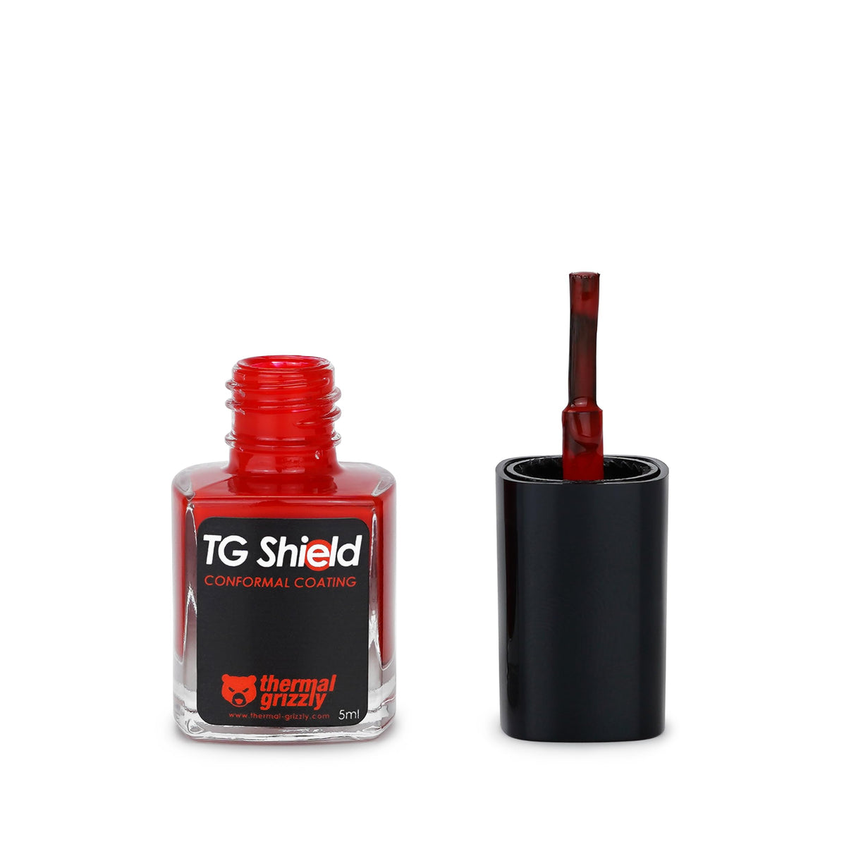 Thermal Grizzly TG Shield High-Temperature Coating - Liquid Thermal Paste Protection for CPU GPU - Conformal Coating for PS4 PS5 Xbox Components - Best High-Temp Coating for Electronics Protection