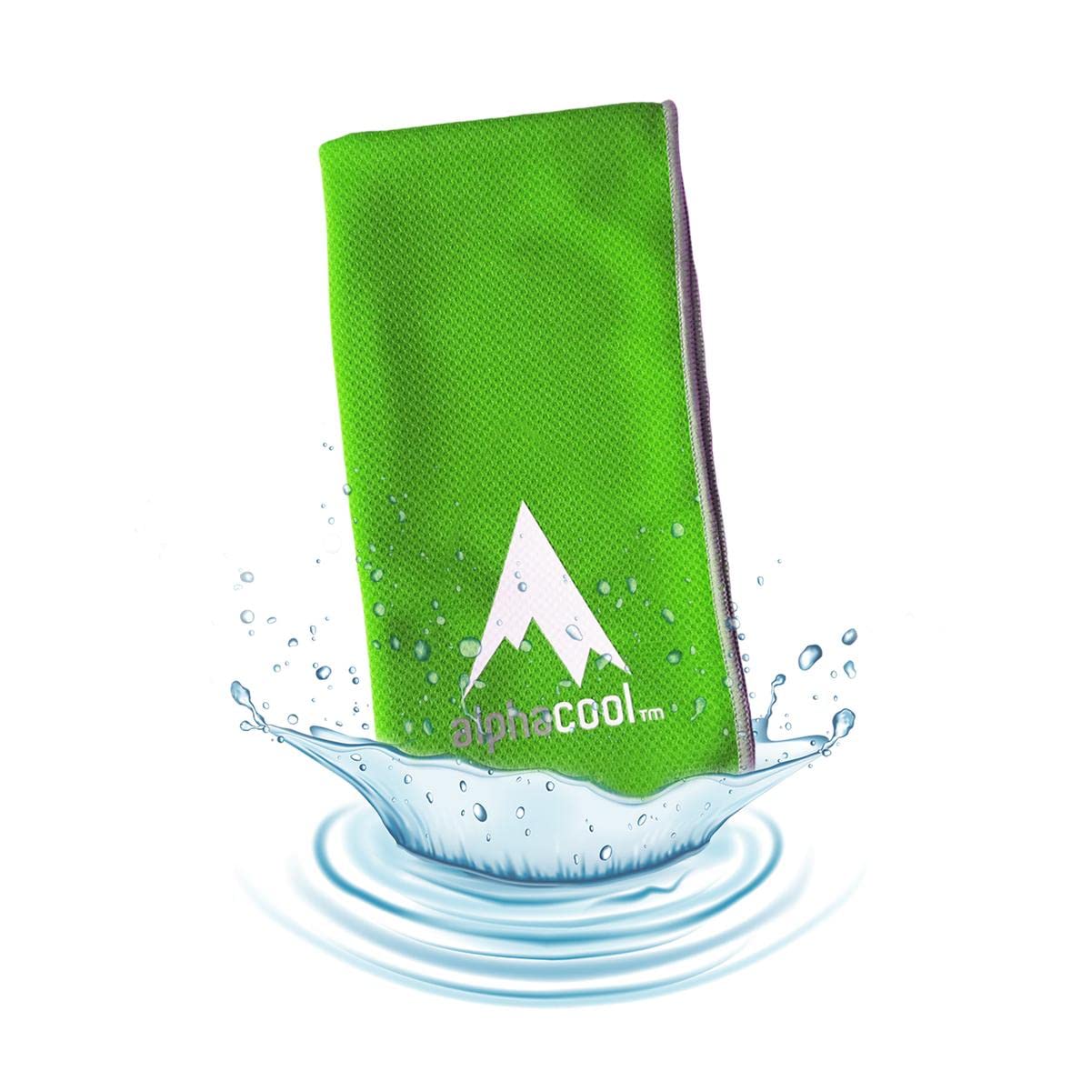 AlphaCool Mesh Instant Cooling Towel for Neck and Face, Cold Towel for Hot Weather, Sports, Gym, Camping, Travel Hi-Vis Green