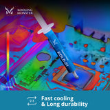 Kooling Monster KOLD-01 High-Performance Silicone Thermal Paste for CPU Cooling, Best Choice for Easy Spreading, Includes Gloves & Cleaning Wipes (1.4ml/3.6g)