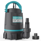 Aquastrong Sump Pump 1 HP Submersible Water Pump - High Flow Water Removal (10ft Power Cord)