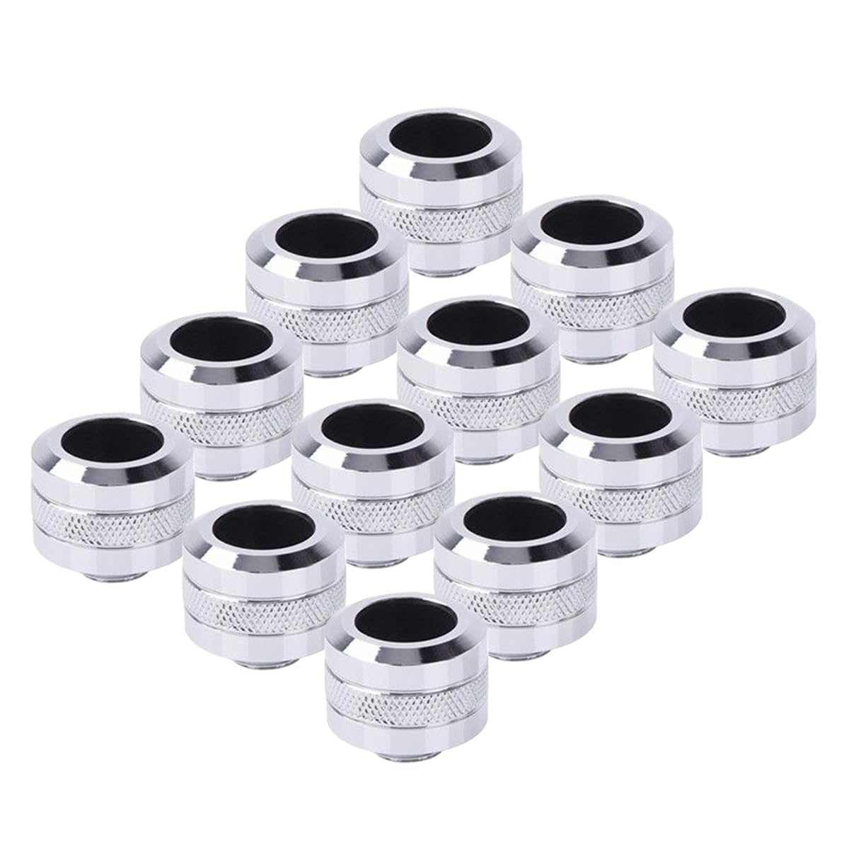 Alphacool Eiszapfen PRO HardTube G1/4" Fitting, 16mm OD, Chrome, 12-pack