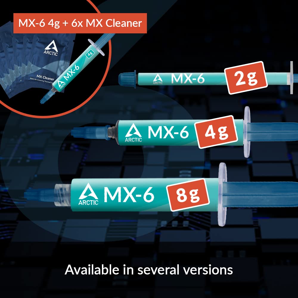 Arctic MX-6 Thermal Paste - Best High-Performance Option for CPU, GPU, Laptops | Long-Lasting with Very High Conductivity | Top Choice for Overclocking 2023