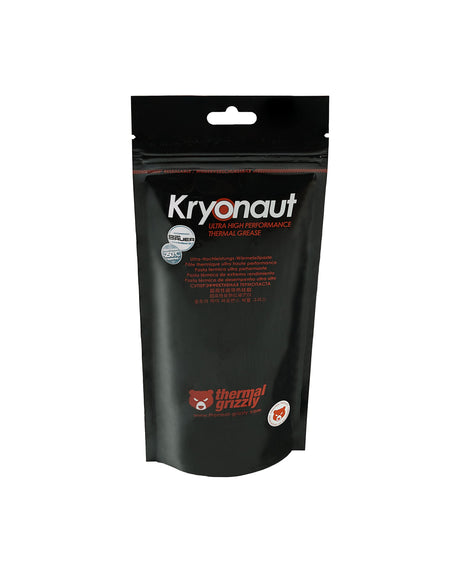 Thermal Grizzly Kryonaut Thermal Paste 1g Set - High Performance CPU Grease, Best for Overclocking - Includes Spatula & CPU Cleaning Pads