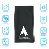 AlphaCool Mesh Instant Cooling Towel for Neck and Face, Cold Towel for Hot Weather, Sports, Gym, Camping, Travel Charcoal Grey