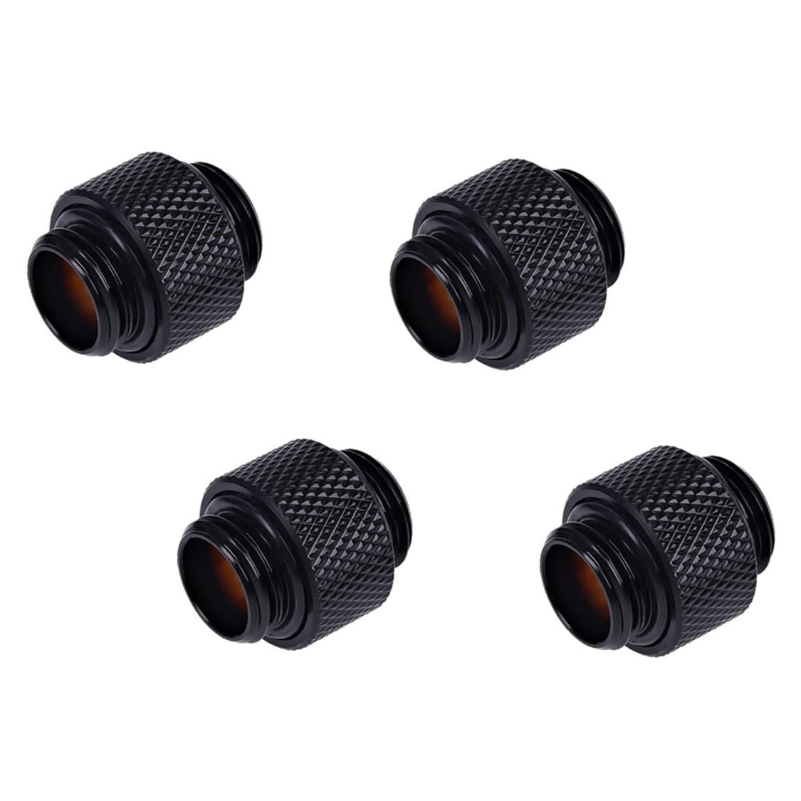 Alphacool Male to Male Extender Fitting, Deep Black, 4-Pack