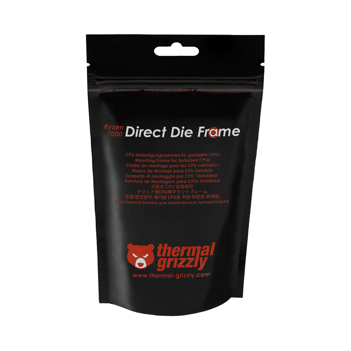 Enhanced Product Name: Thermal Grizzly Direct Die Frame for Ryzen 7000 CPUs - Significantly Lowers Operating Temperatures Without Integrated Heatspreader