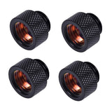 Alphacool HF G1/4" Male to Female Extender Fitting, 10mm, Deep Black, 4-Pack