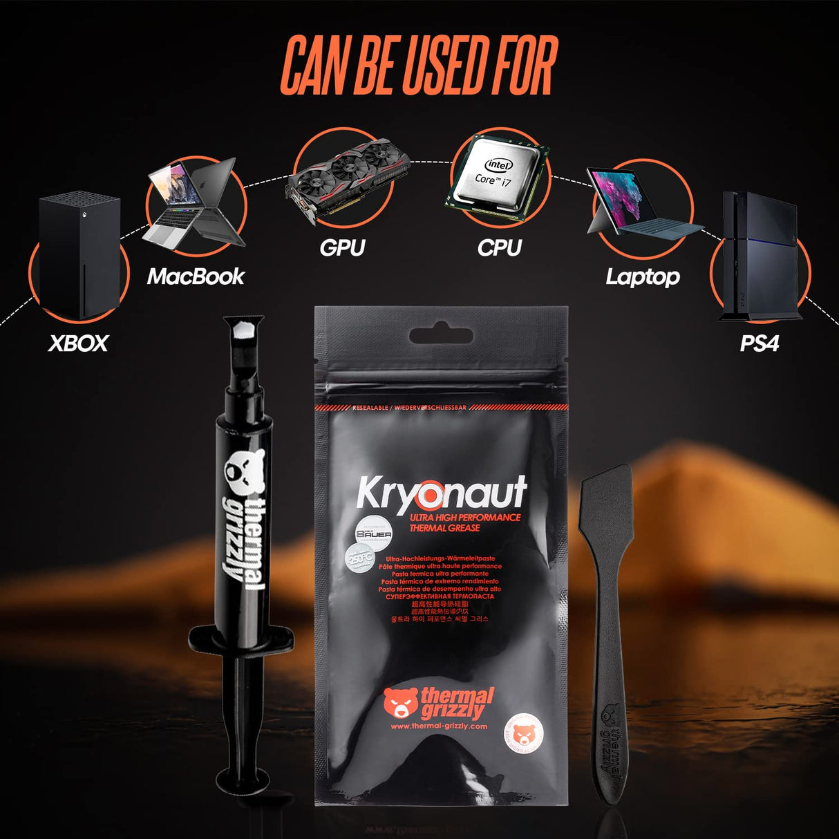 Thermal Grizzly Kryonaut 11.1g Combo - High-Performance Thermal Paste for CPUs, GPUs, Gaming Consoles, and PCs