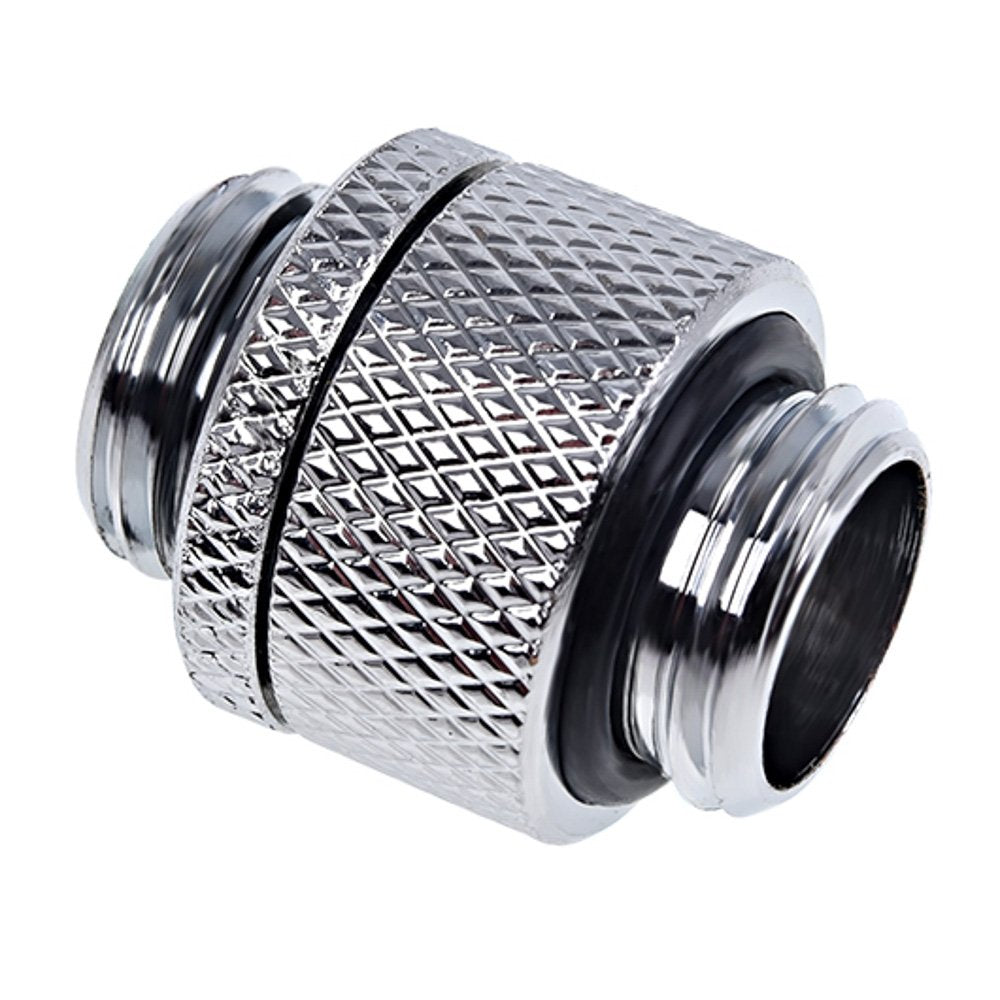 Alphacool Eiszapfen G1/4" Male to Male 10mm Extender Fitting, Rotary, Chrome, 4-Pack