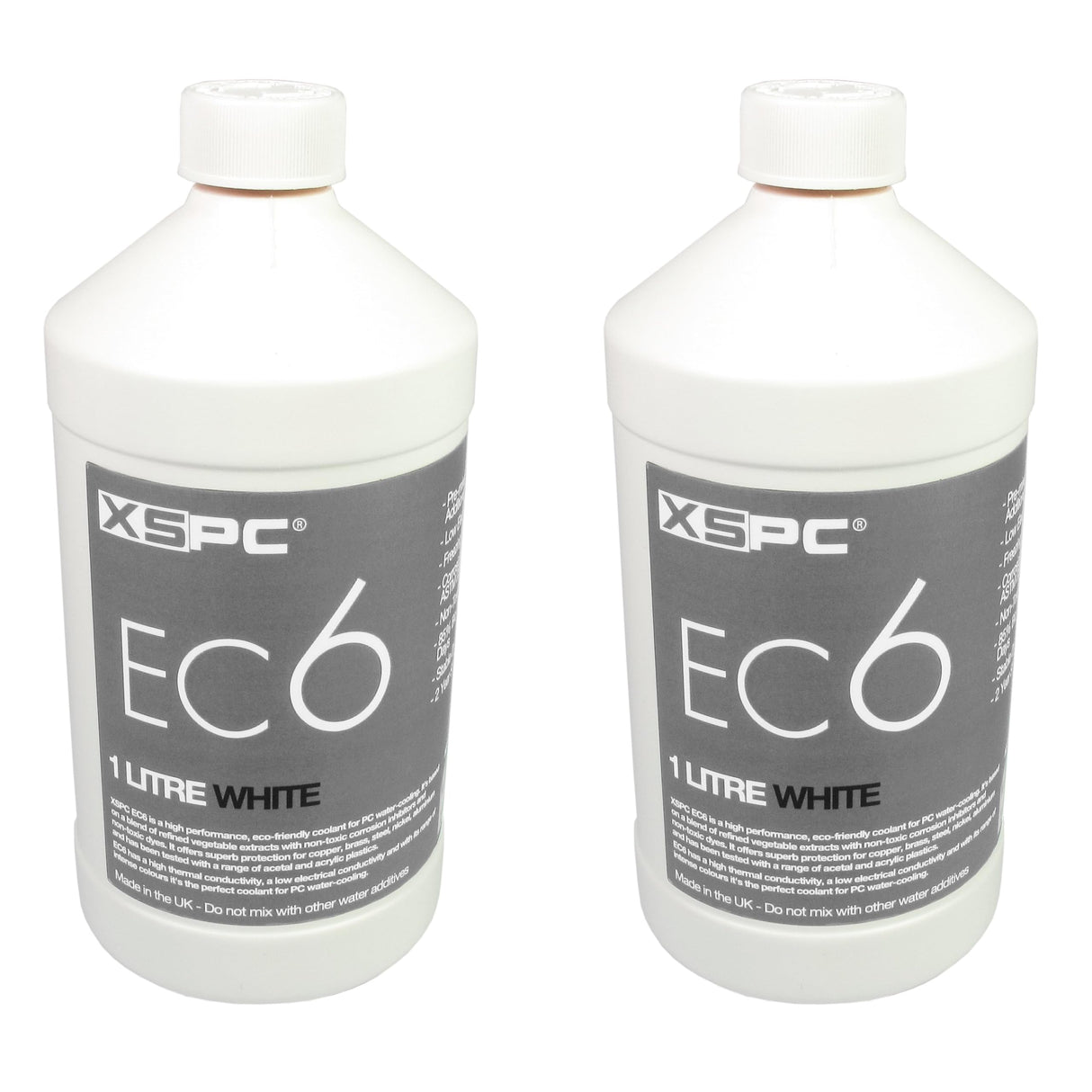 XSPC EC6 PC Coolant, High Performance, White, 1000mL - 2 Pack