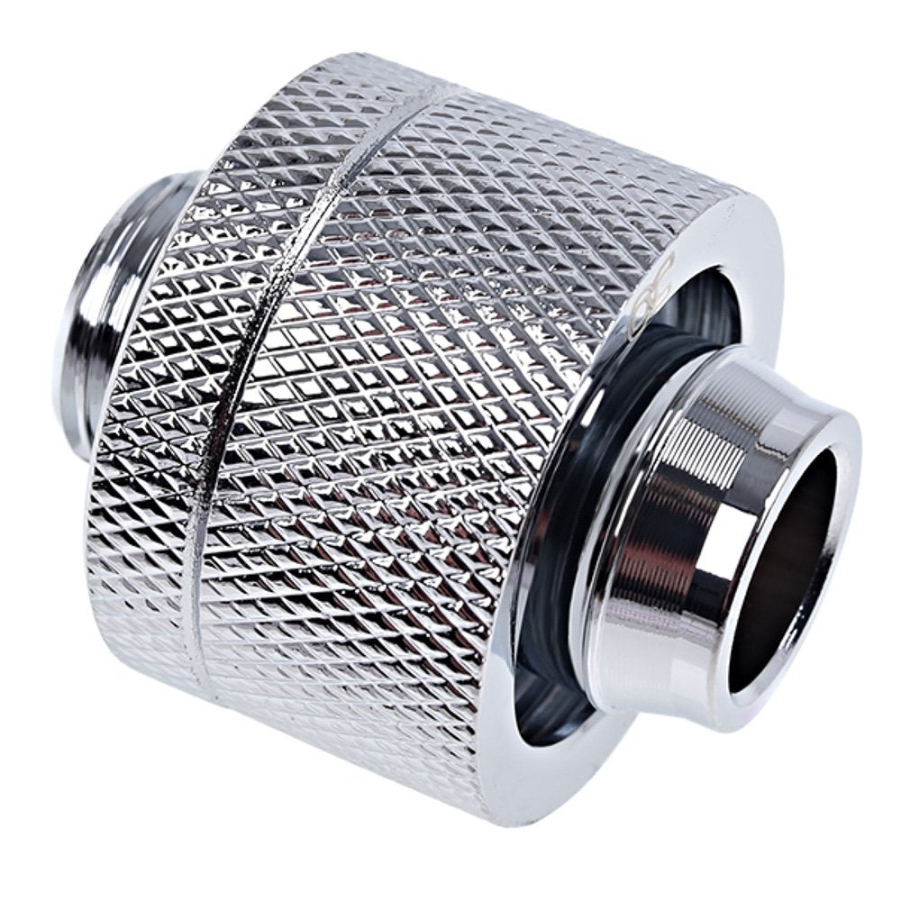 Alphacool Eiszapfen G1/4" to 13mm ID, 19mm OD Compression Fitting for Soft Tubing, Chrome, 12-pack