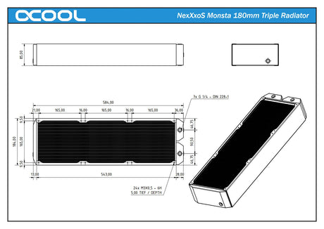 Alphacool NexXxoS Monsta Triple 180mm Radiator (14215)