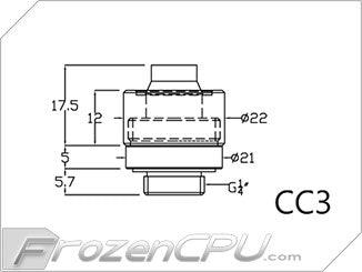 Bitspower G1/4 Thread 3/8" ID x 5/8" OD Compression Fitting - True Brass (BP-TBCPF-CC3) - Digital Outpost LLC