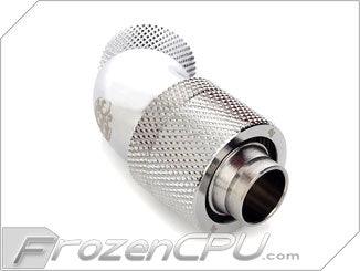 Bitspower G1/4 Thread 7/16" ID x 5/8" OD 45-Degree Rotary Compression Fitting - Silver (BP-45R2CPF-CC6) - Digital Outpost LLC