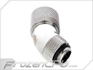 Bitspower G1/4 Thread 7/16" ID x 5/8" OD 45-Degree Rotary Compression Fitting - Silver (BP-45R2CPF-CC6) - Digital Outpost LLC