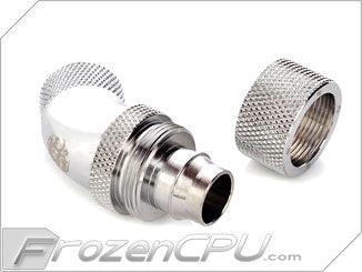 Bitspower G1/4 Thread 7/16" ID x 5/8" OD 45-Degree Rotary Compression Fitting - Silver (BP-45R2CPF-CC6) - Digital Outpost LLC