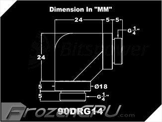 Bitspower G1/4 Thread 90-Degree Male to Male Rotary Fitting Adapter - Silver (BP-90DRG14) - Digital Outpost LLC